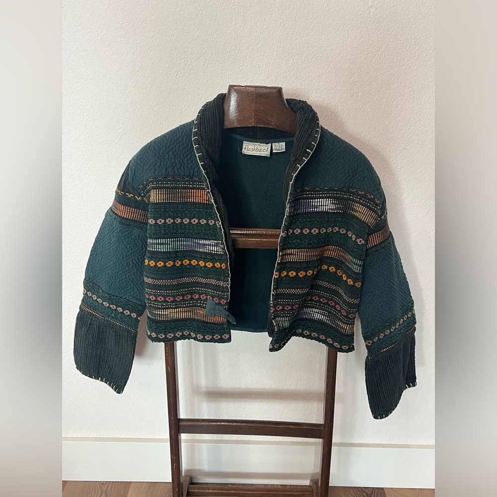 Flashback Vintage Jacket /Tapestry Boho /Green /Women’s Size